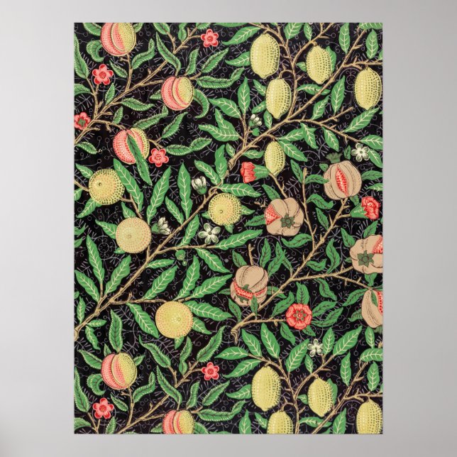 William Morris Lemon Muster Viktorianisch Design Poster (Vorne)