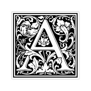 William Morris Letter A Viktorianische florale Bri Permastempel