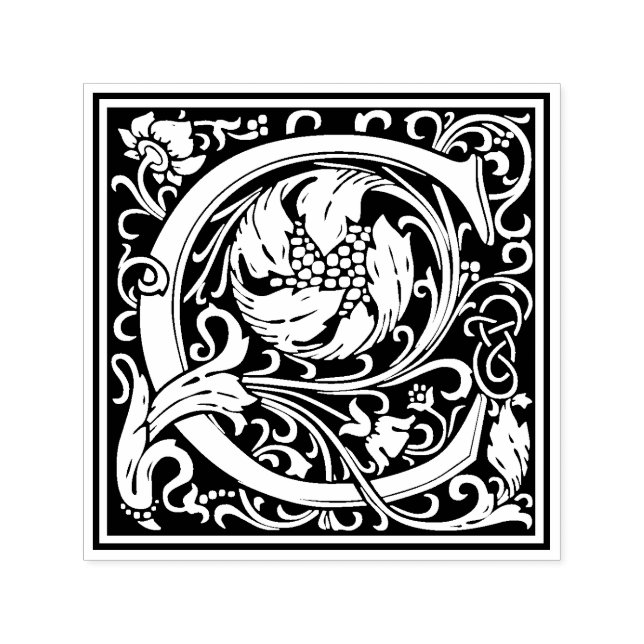 William Morris Letter C Viktorianisch florale Brie Permastempel (Design)