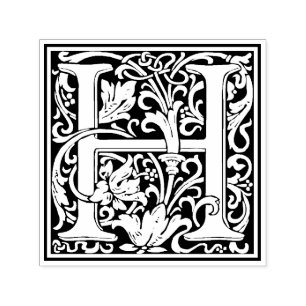 William Morris Letter H Viktorianisch Floral Brief Permastempel