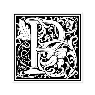 William Morris Letter P Viktorianisch Floral Brief Permastempel