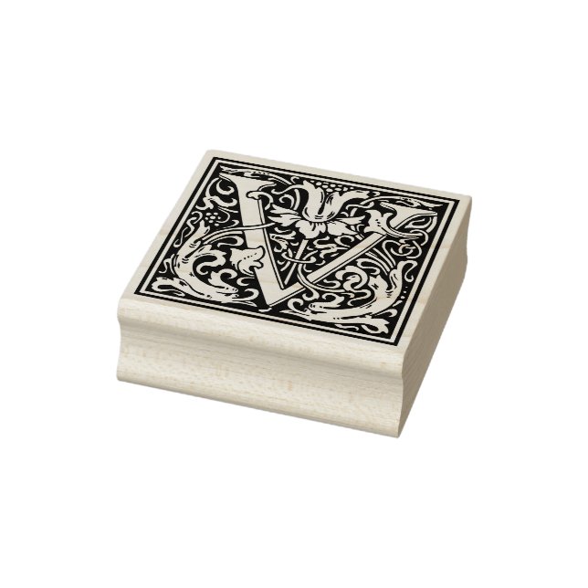 William Morris Letter V Monogram Gummistempel (Stempel)