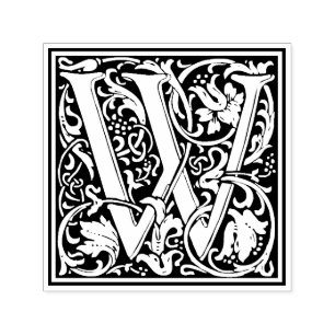 William Morris Letter W Viktorianisch Floral Brief Permastempel