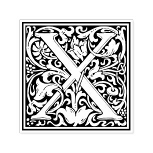 William Morris Letter X Viktorianisch florale Brie Permastempel