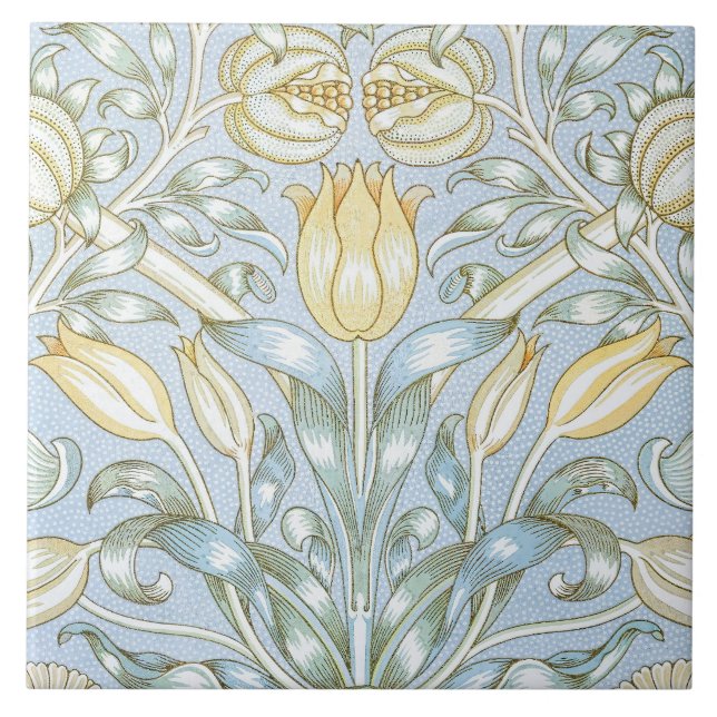 William Morris Lily and Pomegranate Blume Pattern Fliese (Vorderseite)