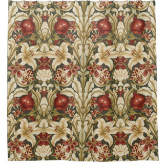 William Morris Lily and Pomegranate Floral pattern Duschvorhang
