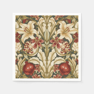 William Morris Lily and Pomegranate Floral pattern Serviette
