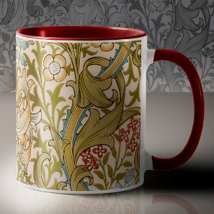 William Morris Lily Art Nouveau Blumenmuster Zweifarbige Tasse