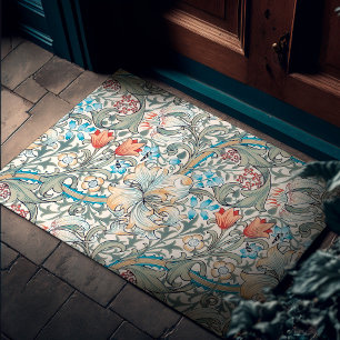 William Morris Lily Art Nouveau Floral Doormat Fußmatte
