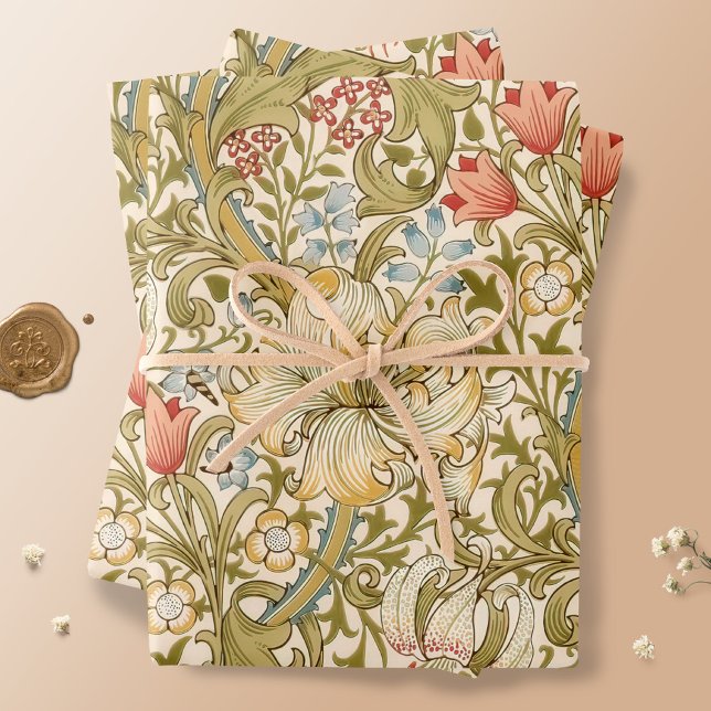 William Morris Lily Art Nouveau Floral Geschenkpapier Set (Von Creator hochgeladen)