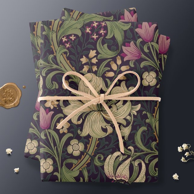 William Morris Lily Art Nouveau Floral Geschenkpapier Set (Von Creator hochgeladen)