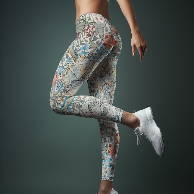 William Morris Lily Art Nouveau Floral Pattern Leg Leggings (Von Creator hochgeladen)