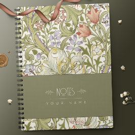 William Morris Lily Art Nouveau Floral Pattern Notizblock