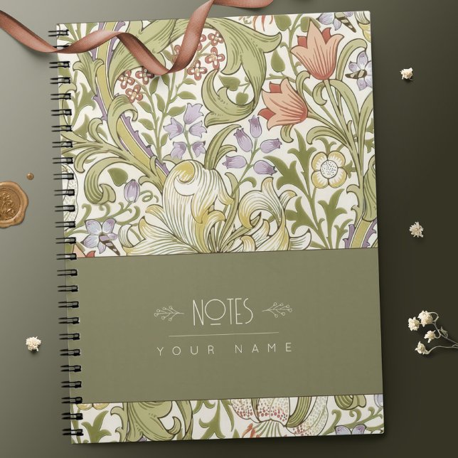 William Morris Lily Art Nouveau Floral Pattern Notizblock (Von Creator hochgeladen)
