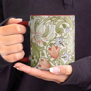 William Morris Lily Art Nouveau Floral Pattern Zwe Tasse