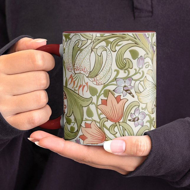 William Morris Lily Art Nouveau Floral Pattern Zwe Tasse (Von Creator hochgeladen)