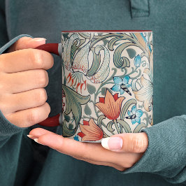 William Morris Lily Art Nouveau Floral Pattern Zwe Zweifarbige Tasse