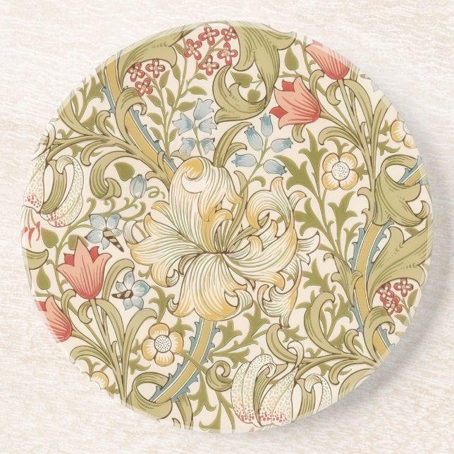 William Morris Lily Art Nouveau Getränkeuntersetzer (Vorne)