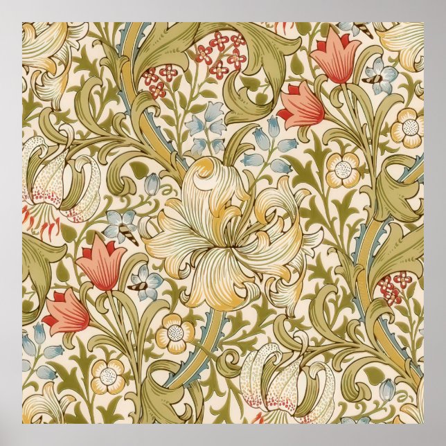 William Morris Lily Art Nouveau Pattern Poster (Vorne)