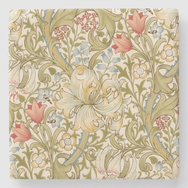 William Morris Lily Art Nouveau Steinuntersetzer (Vorderseite)