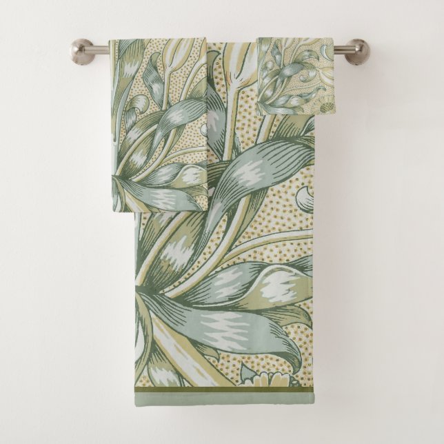 William Morris Lily und Pomegranate Blume Classic Badhandtuch Set (Insitu)