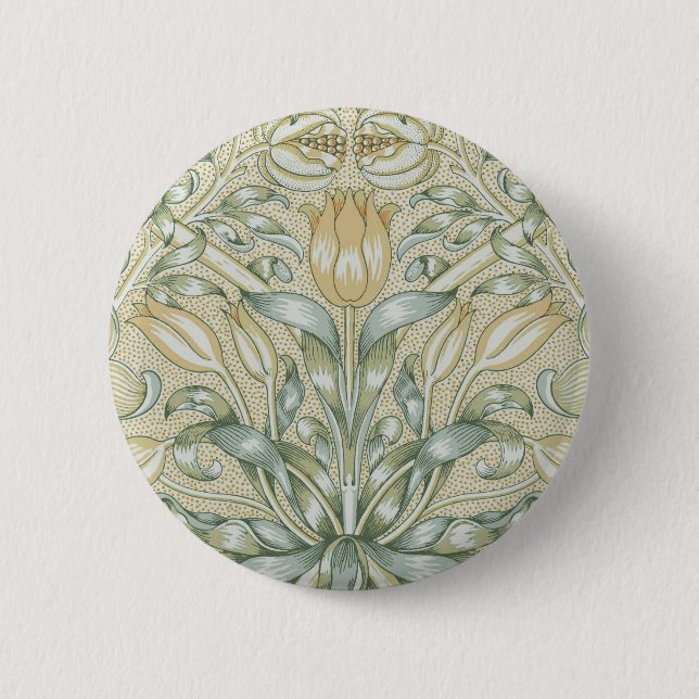 William Morris Lily und Pomegranate Blume Classic Button (Vorderseite)