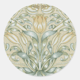 William Morris Lily und Pomegranate Blume Classic Runder Aufkleber