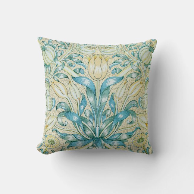 William Morris Lily und Pomegranate Floral Kissen (Vorderseite)