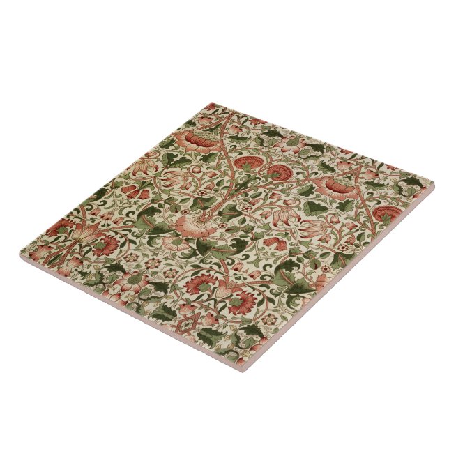 William Morris Lodden Blume Foliage Green Pink Fliese (Seite)