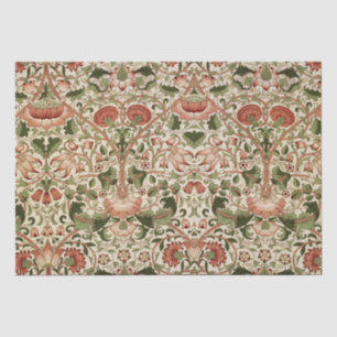 William Morris Lodden Blume Foliage Green Pink Seidenpapier