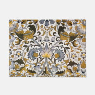 William Morris Lodden Blumenmuster: Blau Gold Fußmatte