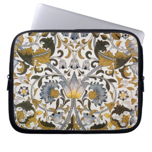 William Morris Lodden Blumenmuster: Blau Gold Laptopschutzhülle