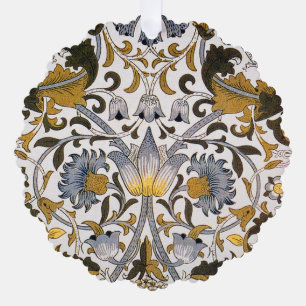 William Morris Lodden Blumenmuster: Blau Gold Ornament Karte
