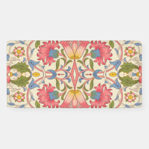 William Morris Lodden Blumenmuster Pastell Banner