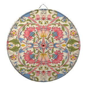 William Morris Lodden Blumenmuster Pastell  Dartscheibe