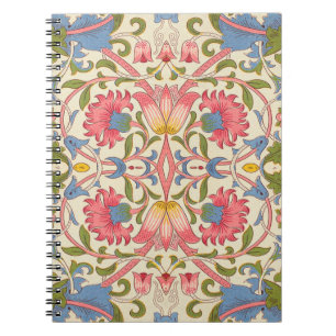 William Morris Lodden Blumenmuster Pastell Notizblock