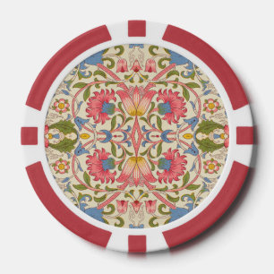 William Morris Lodden Blumenmuster Pastell Pokerchips
