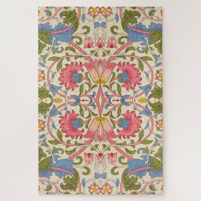 William Morris Lodden Blumenmuster Pastell  Puzzle (Vertikal)