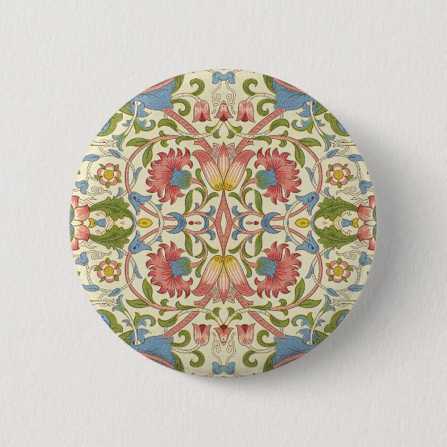 William Morris Loddon Blossom Blumenmuster Button (Vorderseite)