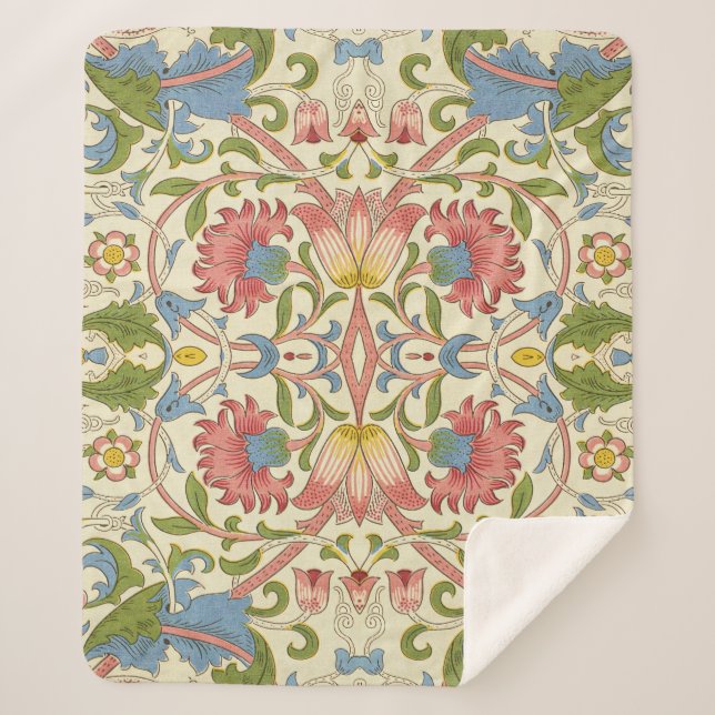William Morris Loddon Blossom Blumenmuster Sherpadecke (Vorderseite)