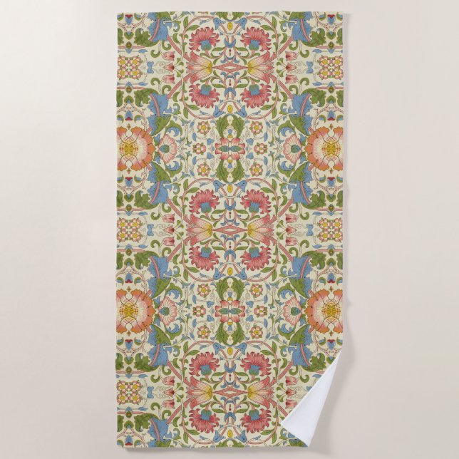William Morris Loddon Blossom Blumenmuster Strandtuch (Vorderseite)