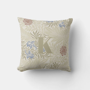 William Morris Lt Blue & Rust Larkspur Muster Kissen