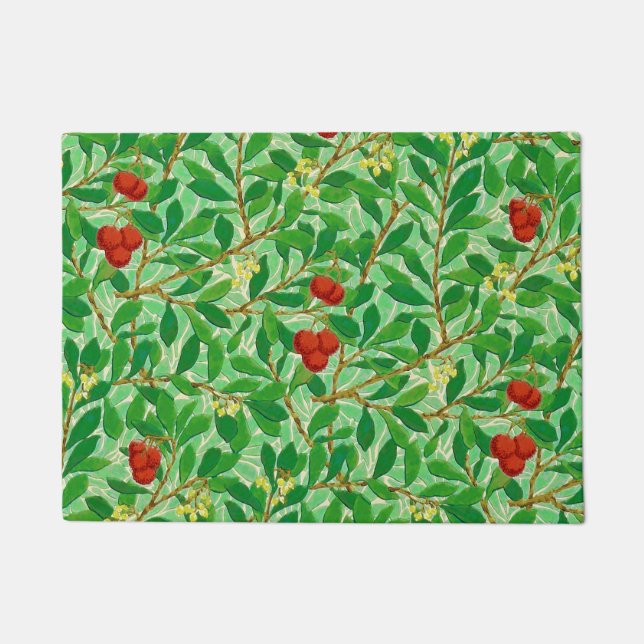 William Morris Lychee Tree Pattern, Light Green Fußmatte (Vorderseite)