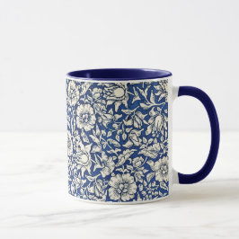 William Morris Mallow Blume Floral Blue White Tasse