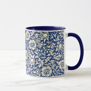 William Morris Mallow Blume Floral Blue White Tasse
