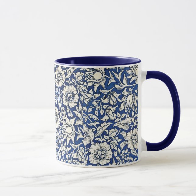 William Morris Mallow Blume Floral Blue White Tasse (Rechts)
