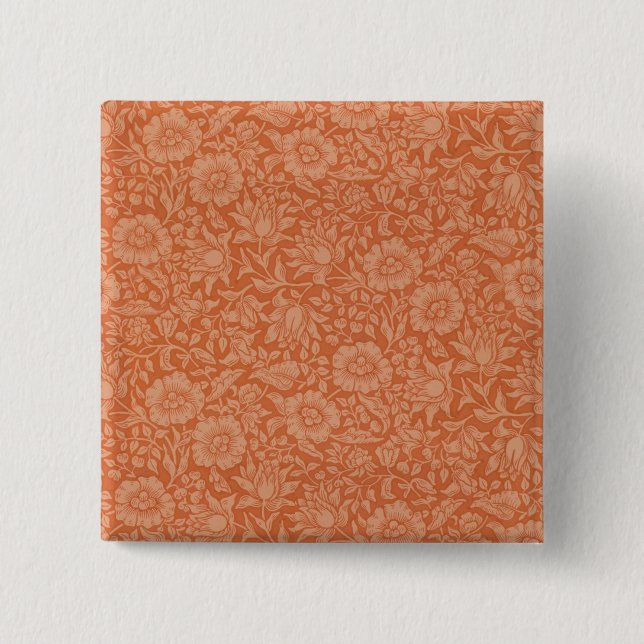 William Morris Mallow Blumengestaltung Tapete Button (Vorderseite)