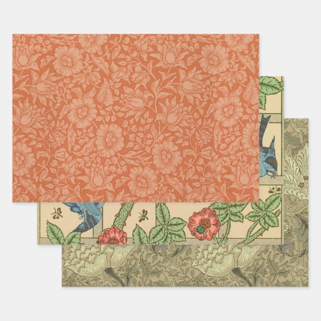 William Morris Mallow Floral Wallpaper Design Geschenkpapier Set (Set)