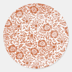 William Morris Mallow Floral Wallpaper Design Runder Aufkleber