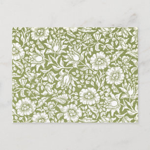 William Morris Mallow Green Pattern Postkarte